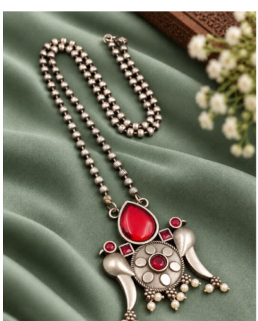 MY Fashion Oxidized Parrot Necklace – Elegant Traditional Jewelry for Stylish Look