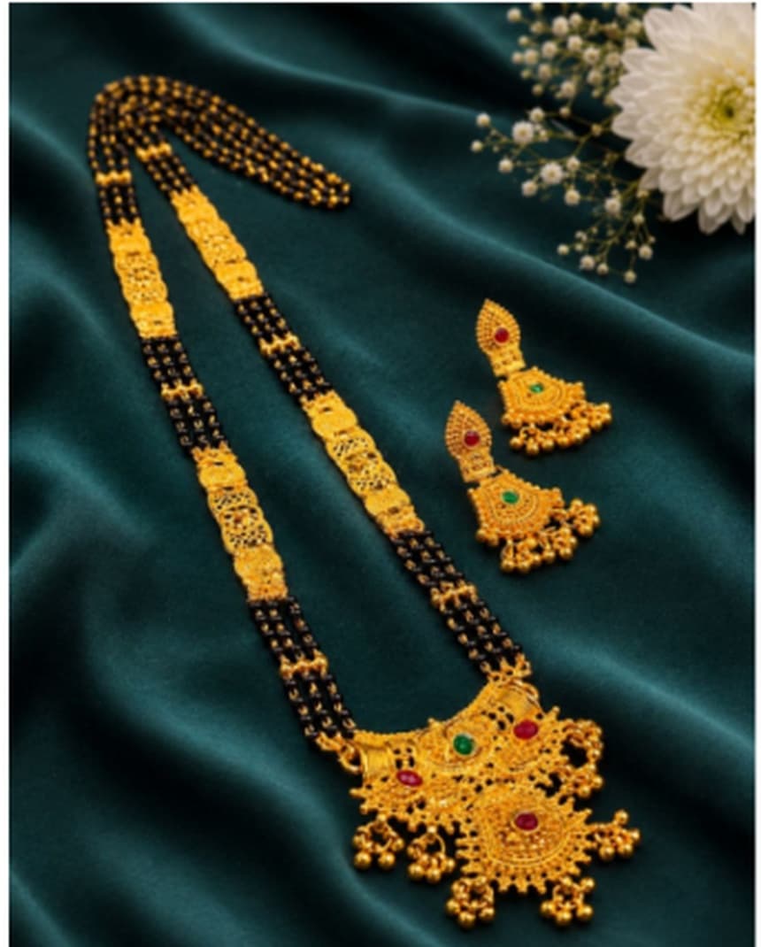 MY Fashion Traditional Mangal Sutra Gold Plated Jewelry for Daily & Festive Wear