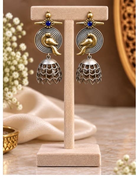 Gorgeous Two Tone Bird Jhumka Earring for Traditional and Festive for Women