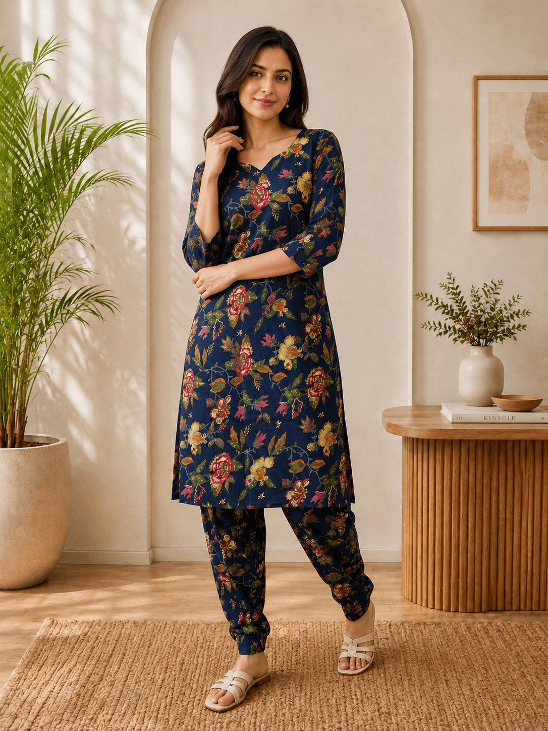 Premium Floral Embroidered Kurti & Pant Set for Women | My Fashion