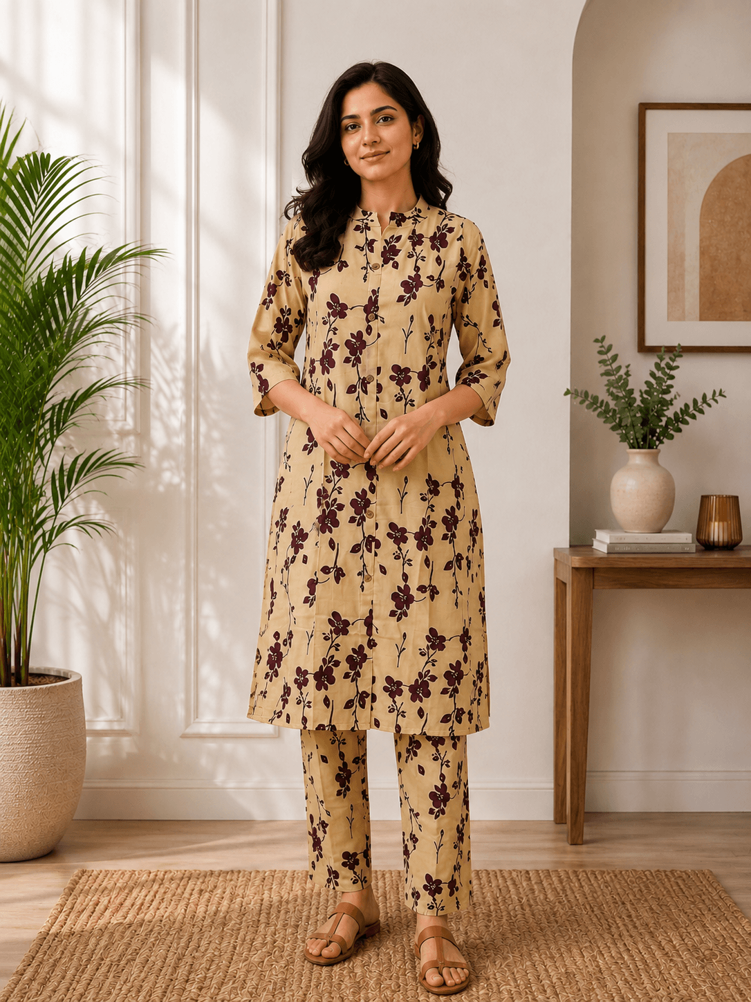 Premium Floral Printed Kurti & Pant Set for Women | My Fashion